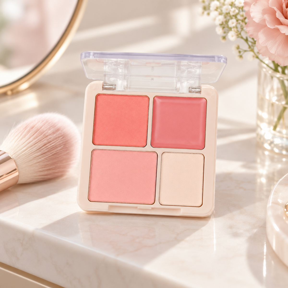 Four-Color Blush  Highlighter Palette